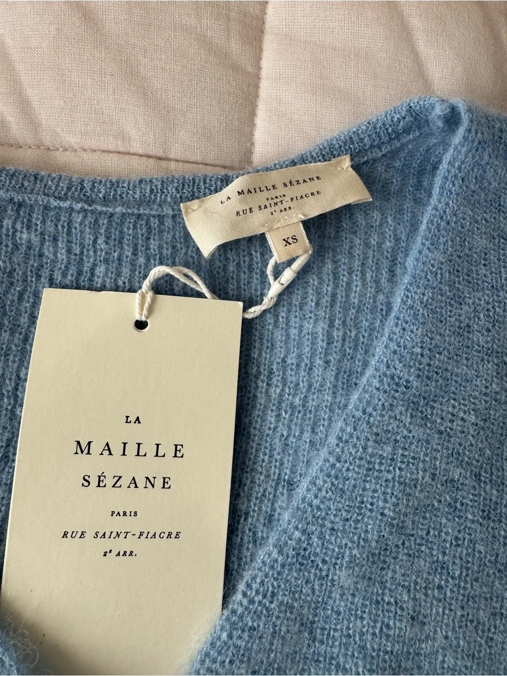 Sezane NWT Sky Blue Barry Mohair Cardigan - Picture 2 of 8